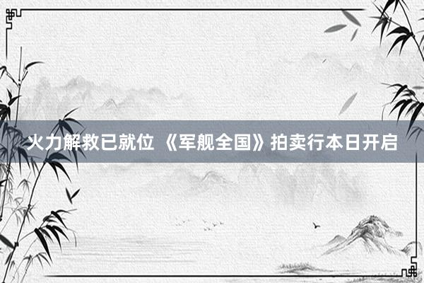 火力解救已就位 《军舰全国》拍卖行本日开启