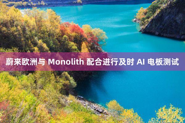 蔚来欧洲与 Monolith 配合进行及时 AI 电板测试