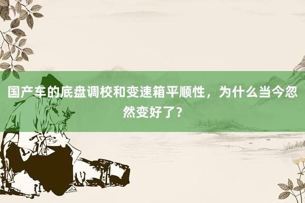 国产车的底盘调校和变速箱平顺性，为什么当今忽然变好了？