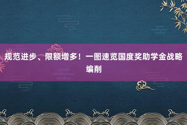 规范进步、限额增多！一图速览国度奖助学金战略编削